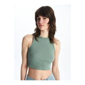 Kadın Bisiklet Yaka Düz Crop