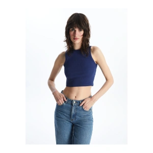 Kadın Bisiklet Yaka Düz Crop