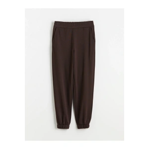 Kahverengi Beli Lastikli Kadın Jogger Eşofman Altı