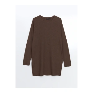 Kahverengi Bisiklet Yaka Dokulu Kadın Tunik