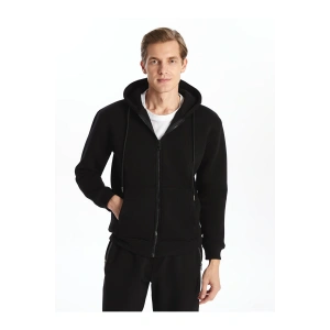 Kapusonlu Uzun Kollu Erkek Fermuarli Sweatshirt - W4LV28Z8