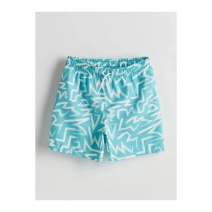 Kids Turkuaz Hızlı Kuruyan UV Korumalı Erkek Çocuk Deniz Şortu