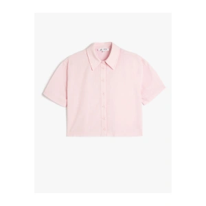 Kısa Kol Pembe Kadın Gömlek 5SAL60028IW