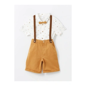 Kısa Kollu Baskılı Erkek Bebek Gömlek ve Şort 2li Takım
