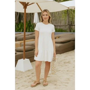 Kısa Kollu Elbise Ekru / Ecru