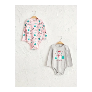 Kız Bebek Pembe Gri Body