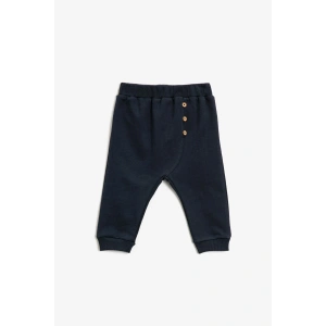 Kız Çocuk Lacivert Pamuklu Dügmeli Normal Bel Esofman Altı