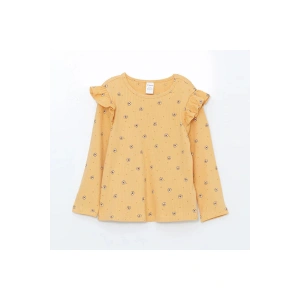 LCW baby Baskılı Bisiklet Yaka Baskılı Kız Bebek Tişört