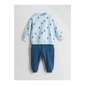 LCW baby Baskılı Erkek Bebek Sweatshirt ve Eşofman Alt 2li