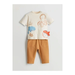 LCW baby Baskılı Erkek Bebek Tişört ve Pantolon 2li