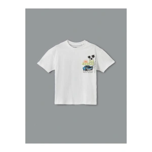 LCW baby Beyaz Los Angeles Baskılı Penye Erkek Çocuk Tişört