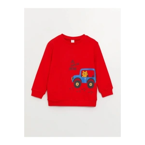 LCW baby Bisiklet Yaka Baskılı Erkek Bebek Sweatshirt