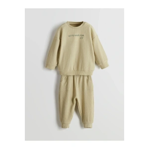 LCW baby Bisiklet Yaka Erkek Bebek Sweatshirt ve Eşofman Alt 2li