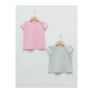 Lcw Baby Bisiklet Yaka Kısa Kol Basic Kız Bebek Tişört 2li