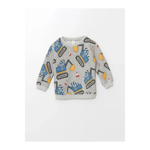 LCW baby Bisiklet Yaka Uzun Kollu Baskılı Erkek Bebek Sweatshirt