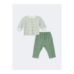 LCW baby  Düğmeli Erkek Bebek Sweatshirt ve Pantolon 2li