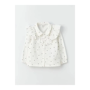 LCW baby Ekru Gömlek Yaka Kız Bebek Gömlek