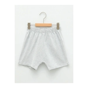 LCW baby gri Beli Lastikli Basic Erkek Bebek Şort