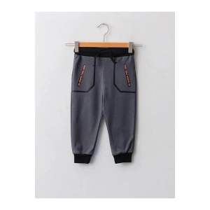 LCW baby Gri Beli Lastikli Baskılı Erkek Bebek Jogger Eşofman Alt