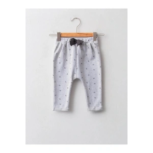 LCW baby Gri Desenli Kız Bebek Pantolon