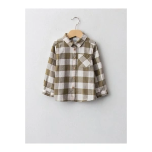 LCW baby Haki Uzun Kollu Ekose Baskılı Erkek Bebek Oduncu Gömlek