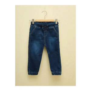LCW baby İndigo Beli Lastikli Basic Erkek Bebek Jogger Jean Pantolon