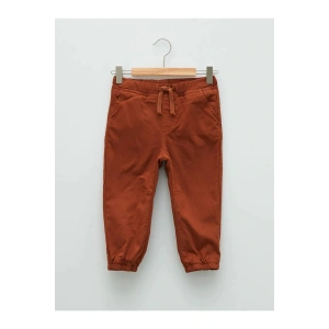 LCW baby Kahverengi Beli Lastikli Basic Pamuklu Erkek Bebek Jogger Pantolon