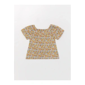 Lcw Baby Kare Yaka Desenli Kız Bebek Bluz