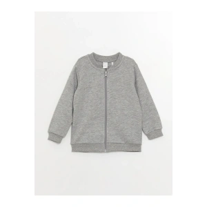 LCW baby Kolej Yaka Uzun Kollu Basic Erkek Bebek Fermuarlı Sweatshirt