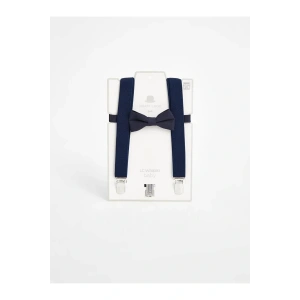 LCW baby Lacivert Erkek Bebek Pantolon Askısı ve Papyon 2li Takım
