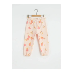 LCW baby Mercan Desenli İnce Kız Bebek Eşofman Alt