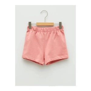 LCW baby Pembe Beli Lastikli Basic Pamuklu Kız Bebek Şort