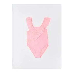 LCW baby Pembe Kare Yaka Basic Kız Bebek Mayo