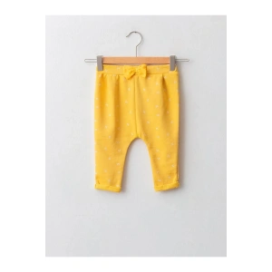 LCW baby Sarı Desenli Kız Bebek Pantolon