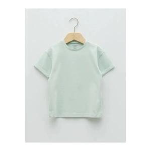 LCW baby SU YEŞİLİ Bisiklet Yaka Kısa Kol Basic Kız Bebek Tişört
