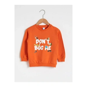 LCW baby Turuncu Erkek Bebek Baskılı Sweatshirt