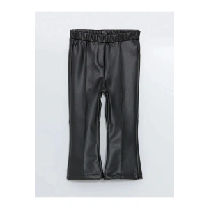 LCW baby Yeni Siyah Kız Bebek Suni Deri Pantolon