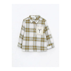 LCW baby Yeşil Uzun Kollu Ekose Desenli Pamuklu Erkek Bebek Gömlek