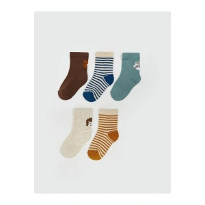 LCW Baskılı Erkek Bebek Soket Çorap 5li (W5)