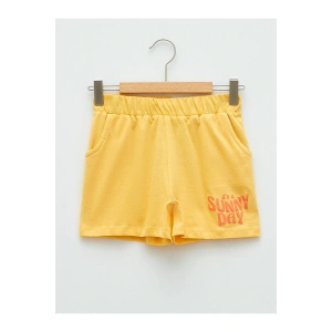 LCW Beli Lastikli Baskılı Kız Çocuk Şort