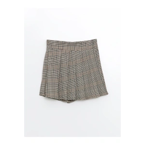 Lcw Beli Lastikli Kazayağı Desenli Kız Çocuk Şort Etek