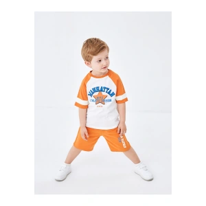 Lcw Bisiklet Yaka Baskılı Erkek Bebek Tişört Ve Şort 2li Takım
