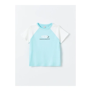 LCW Bisiklet Yaka Baskılı Kısa Kollu Kız Çocuk Crop Tişört