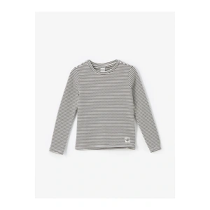 LCW Bisiklet Yaka Çizgili Uzun Kollu Kız Çocuk Tişört