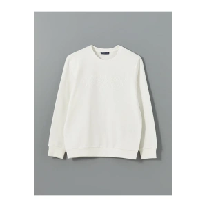 LCW Bisiklet Yaka Uzun Kollu Baskılı Erkek Kalın Sweatshirt