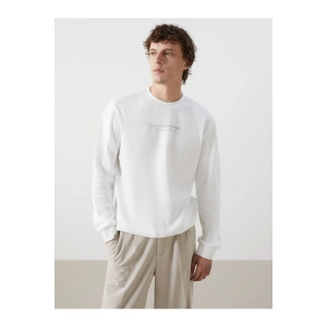 LCW Bisiklet Yaka Uzun Kollu Baskılı Erkek Kalın Sweatshirt