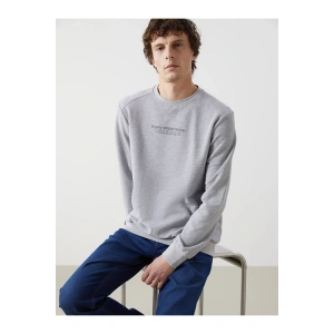 LCW Bisiklet Yaka Uzun Kollu Baskılı Erkek Sweatshirt