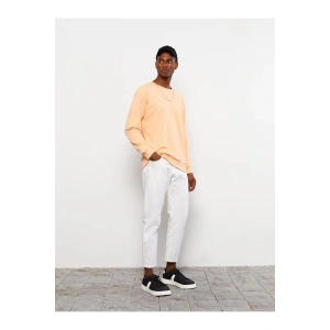 LCW Casual Mercan Bisiklet Yaka Uzun Kollu Baskılı Erkek Sweatshirt