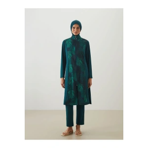 LCW Dik Yaka Çiçekli Kadın Tesettür Mayo Takımı