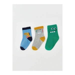 LCW Dinozor Baskılı Erkek Çocuk Soket Çorap 3lü (W5)